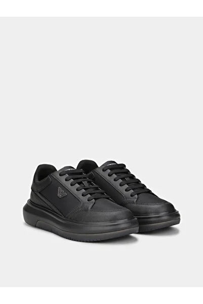 Emporio Armani Black Luxury Sneakers.